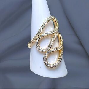 🌺Gold 925 CZ Swirl Ring